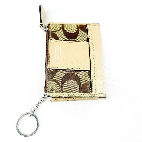 Coach Canvas Leather Coin Purse Wallet - Picture 4 of 5